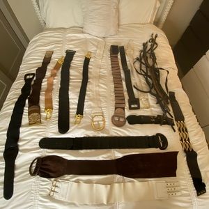 DESIGNER LEATHER BELT BUNDLE BEBE, BCBG, 25 PIECE